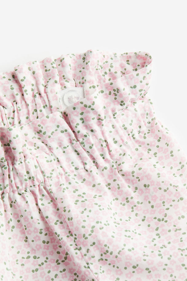 H&M 2-piece Patterned Set White/pink Floral