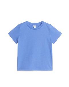 T-Shirt mit Rundhalsausschnitt Mittelblau