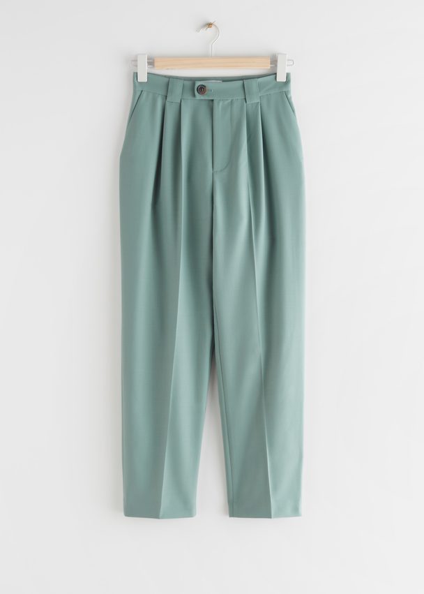 & Other Stories Press Crease Trousers Green