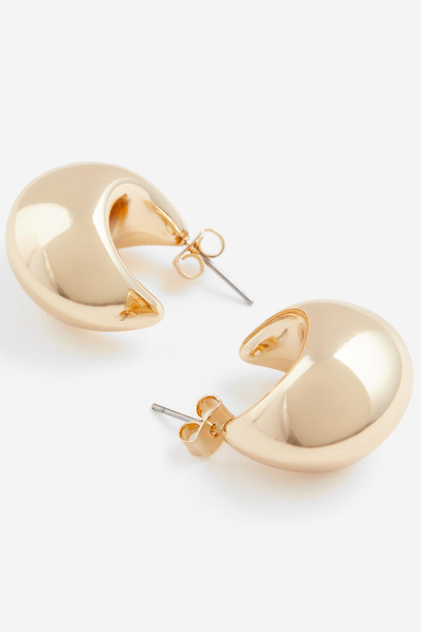 H&M Chunky Dome Earrings Gold-coloured