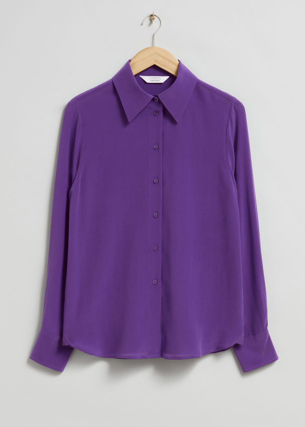 & Other Stories Mulberry Silk Shirt Purple