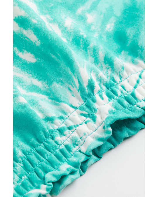 H&M Sleeveless Hoodie Turquoise/tie-dye