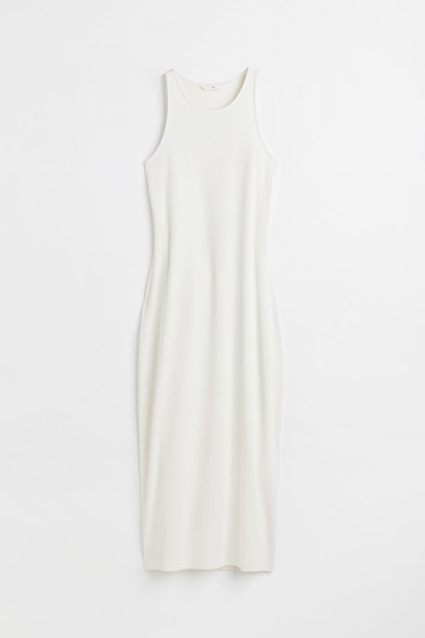 H&M Ribbed Open-backed Dress White
