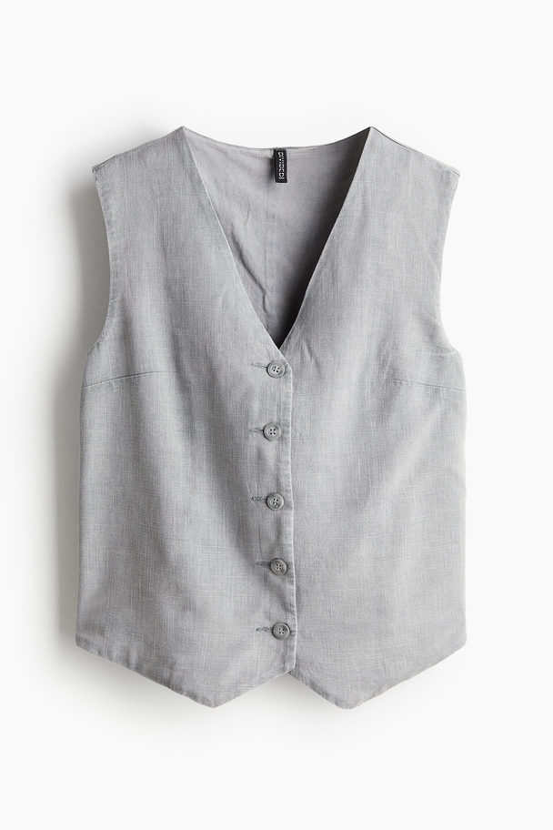 H&M Gilet aus Leinenmix Grau