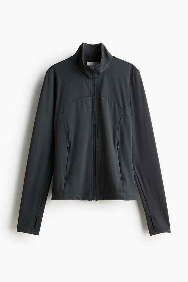 H&M SoftMove™ Sportjacke Dunkelgrau