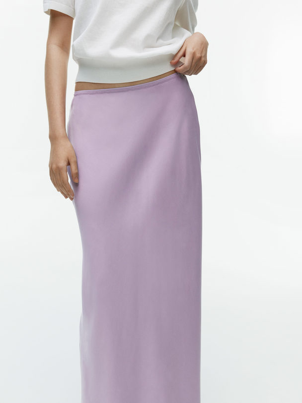 ARKET Maxi Satin Skirt Lilac
