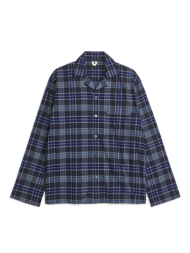 ARKET Flannel Pyjama Shirt Blue/checked
