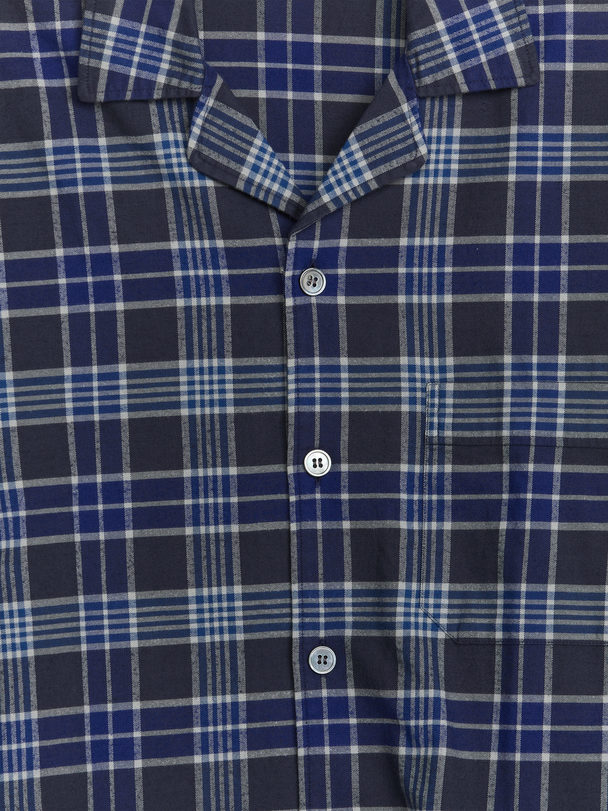 ARKET Flannel Pyjama Shirt Blue/checked