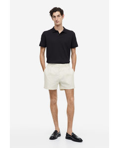 Elegante Shorts aus Leinenmix Regular Fit Weiß