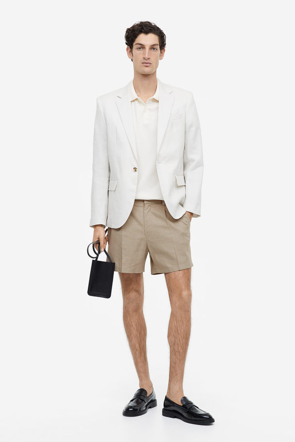 H&M Elegante Shorts aus Leinenmix Regular Fit Taupe