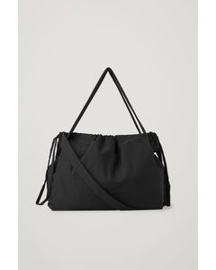 Drawstring Shopper Bag Black