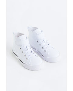 Canvas Hi-top Trainers White