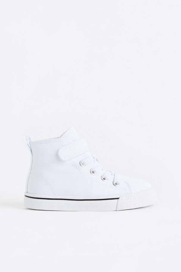 H&M Canvas Hi-top Trainers White