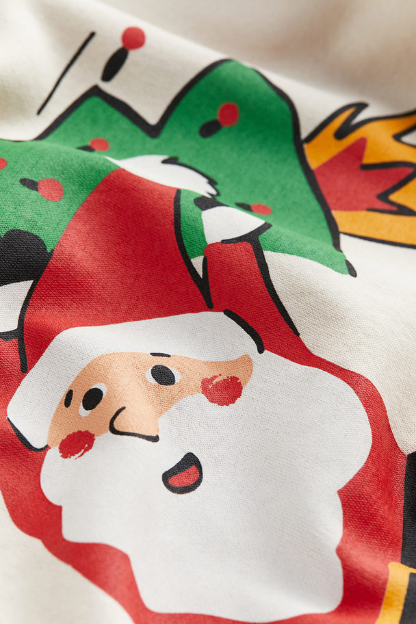 H&M Sweater Lichtbeige/kerstman