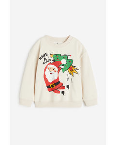 Sweater Lichtbeige/kerstman