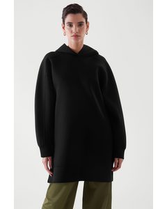 Hooded Sweatshirt Dress Black
