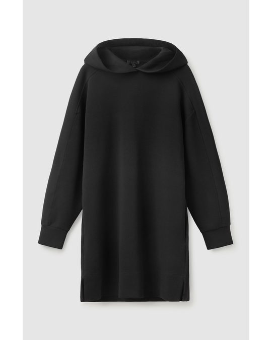 COS Hooded Sweatshirt Dress Black