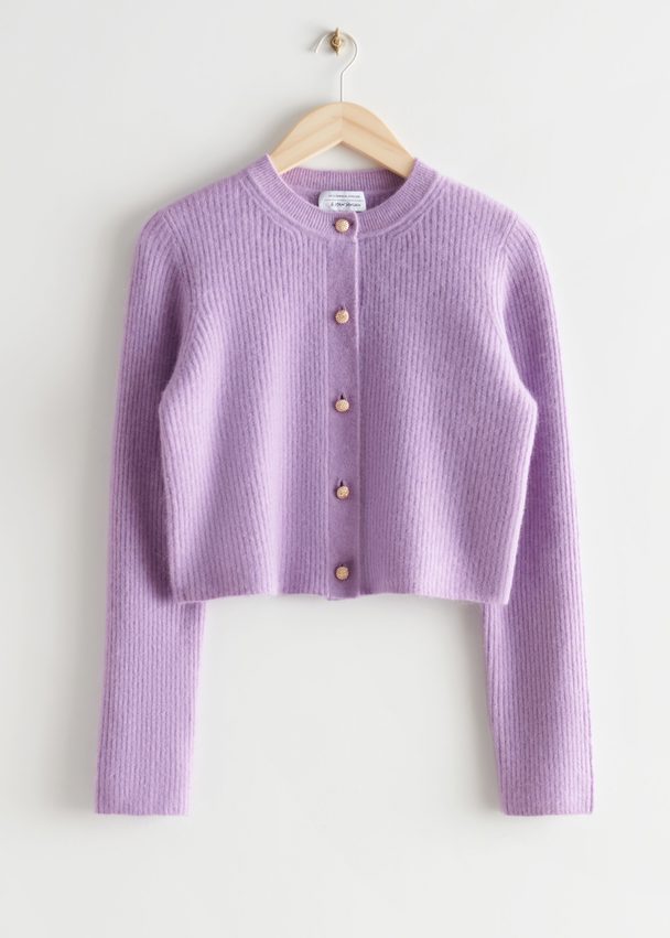 & Other Stories Boxy Knit Cardigan Lilac