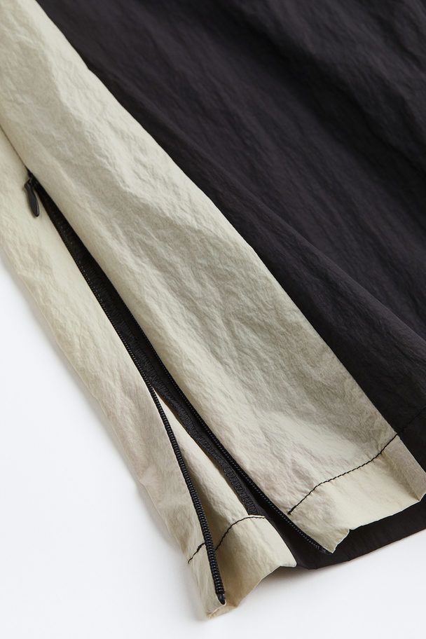 H&M Windproof Zip-hem Track Pants Black/block-coloured