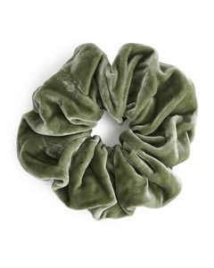 Large Velvet Scrunchie Green