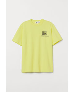 Katoenen T-shirt Neongeel
