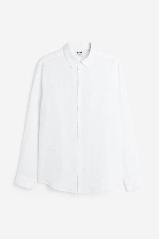 H&M Regular Fit Linen Shirt White