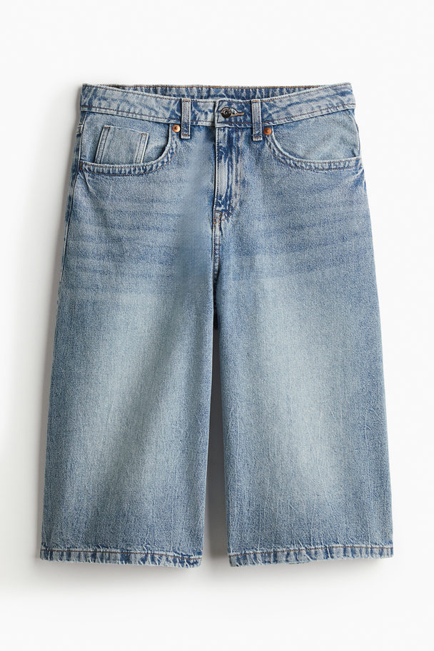 H&M Low Denim Short Licht Denimblauw