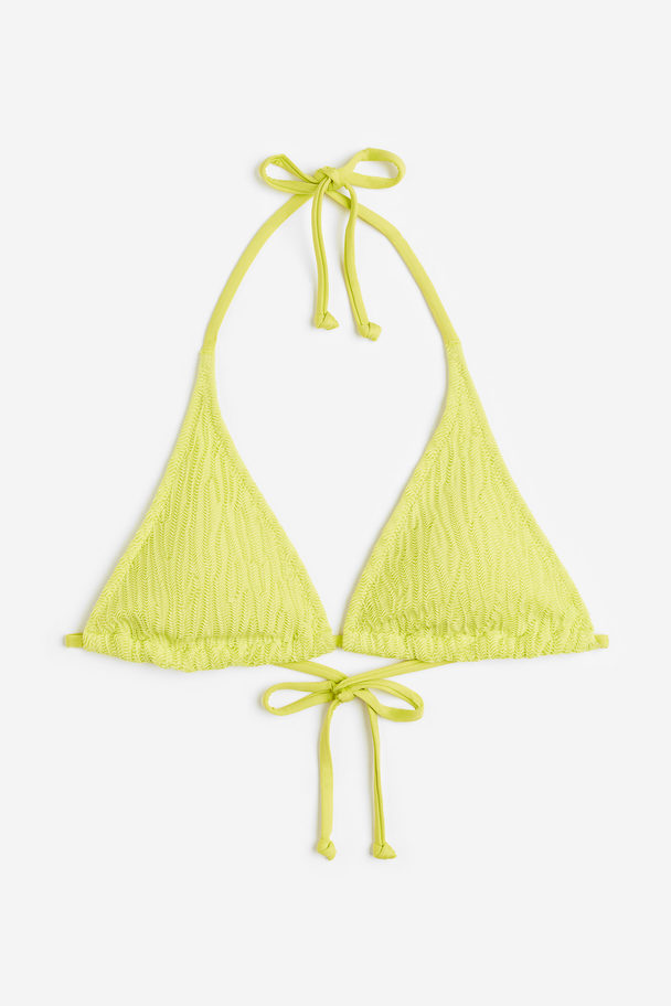 H&M Wattiertes Triangel-Bikinitop Gelb