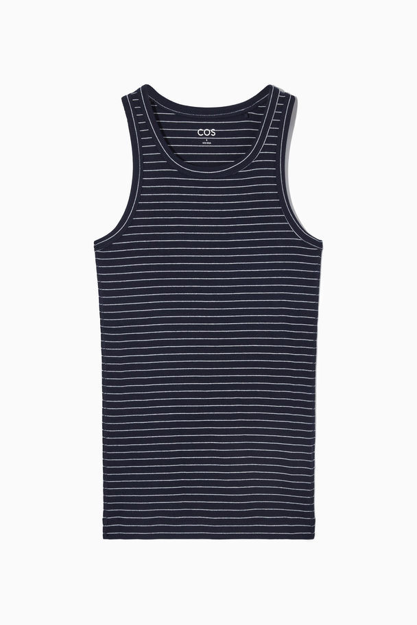 COS Ribbed Tank Top Navy / Striped