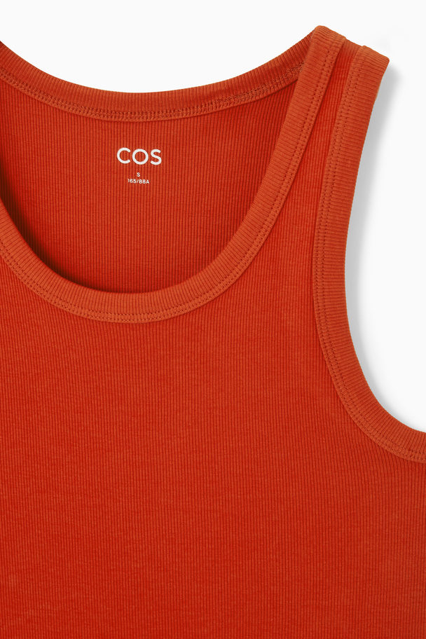 COS Ribbed Tank Top Terracotta
