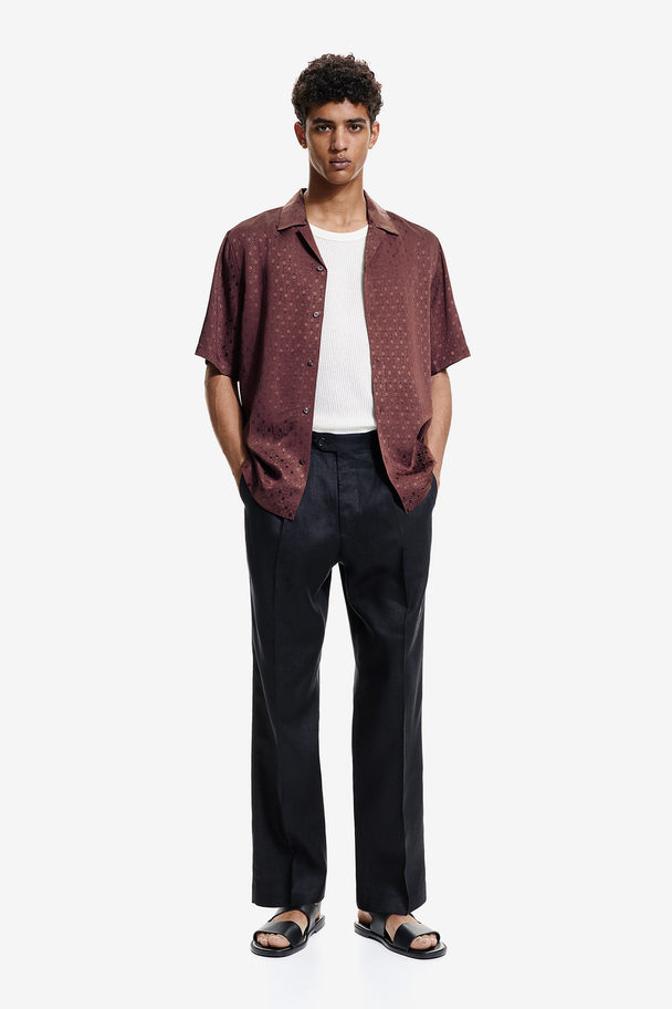 H&M Freizeithemd in Regular Fit Dunkelrot