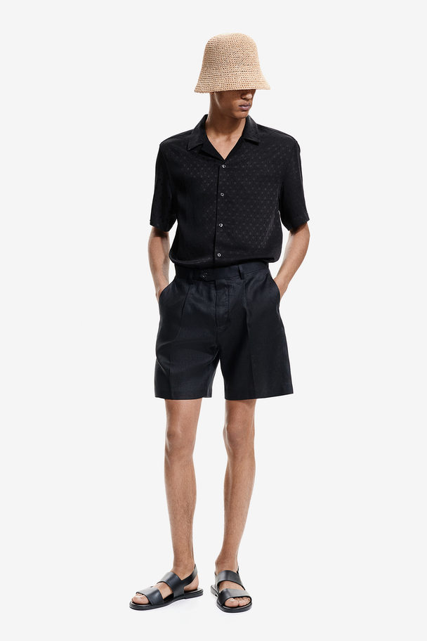 H&M Freizeithemd in Regular Fit Schwarz