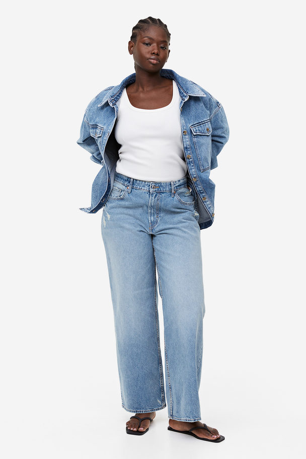 H&M Baggy Regular Jeans Helles Denimblau