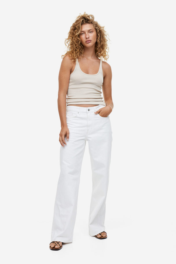 H&M Baggy Regular Jeans Weiß