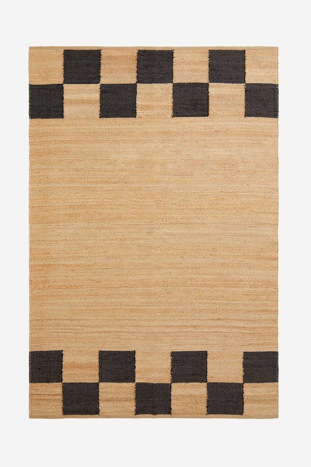 H&M HOME Large Jute Rug Beige/checked