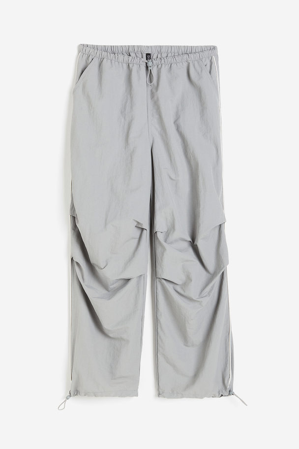 H&M Parachute Trousers Light Grey