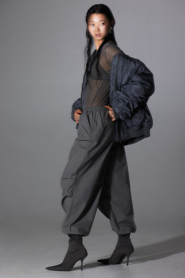 H&M Parachute Trousers Dark Grey