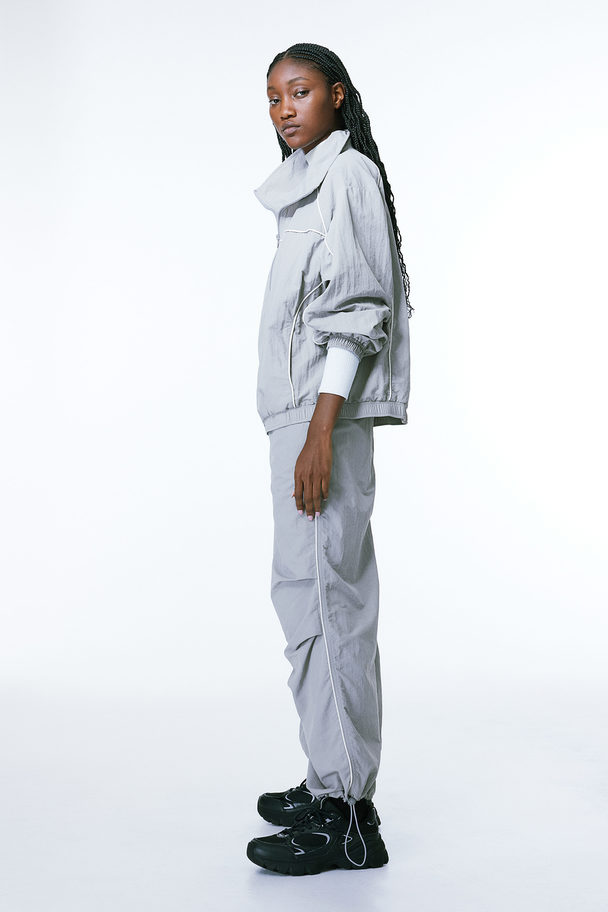 H&M Parachute Trousers Light Grey