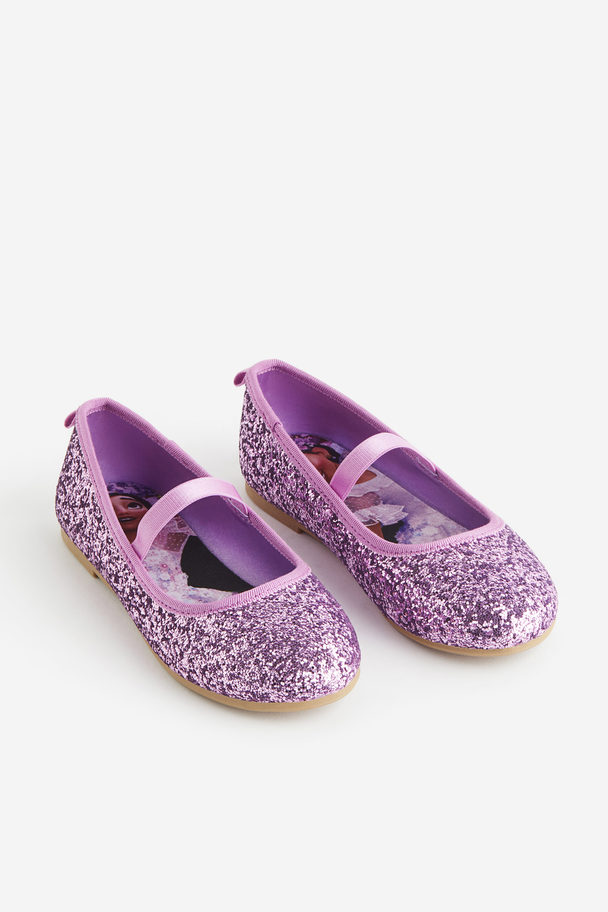 H&M Glittery Ballet Pumps Purple/encanto