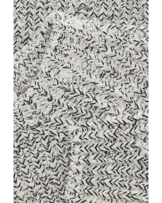 COS Half-Cardigan Knit Jumper White / Black Melange