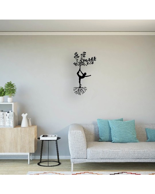 Homemania Homemania Wall Decoration Ballerina - Nature - Wall Art, Wall - Black Metal, 40 X 0,15 X 80 Cm
