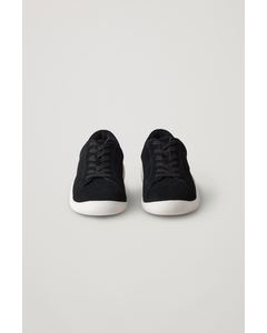 Suede Sneakers With Rubber Soles Black / White