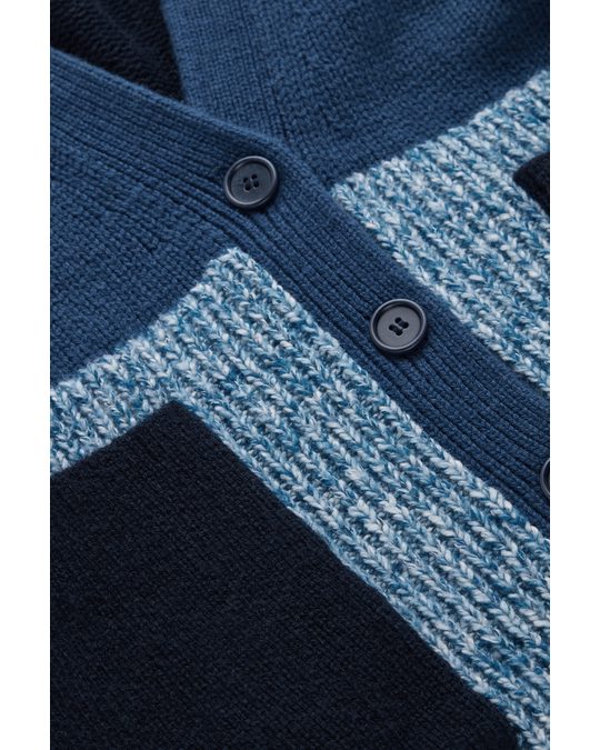 COS Oversized Wool-Alpaca Cardigan Blue / Navy / White