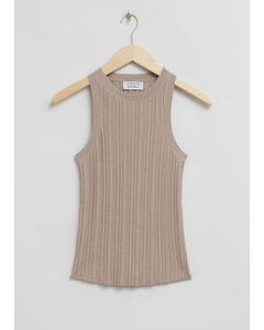 Fitted Ribbed Tank Top Mole