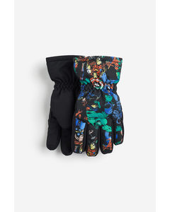 Water-repellent Padded Gloves Black/the Avengers
