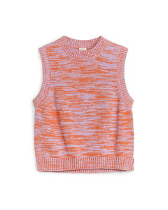 Multi-colour Knitted Vest Lilac/orange