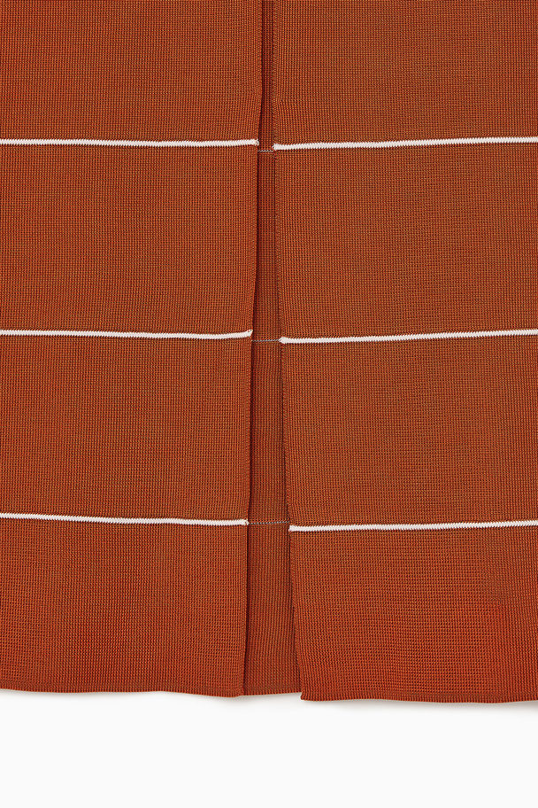 COS Striped Knitted Maxi Skirt Dark Orange / Striped