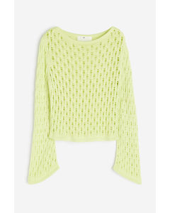 Hole-knit Jumper Light Lime Green