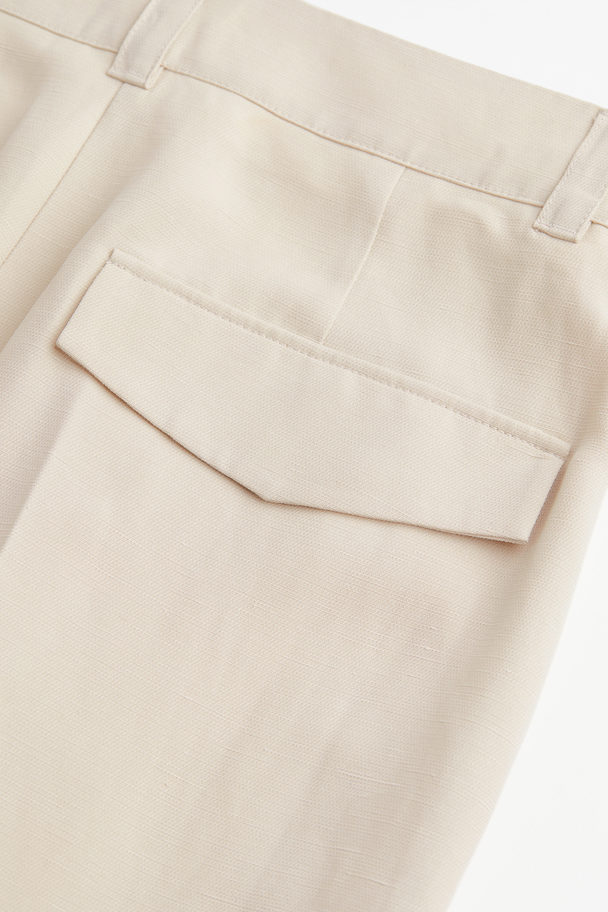 H&M Wide Lyocell-blend Trousers Light Beige