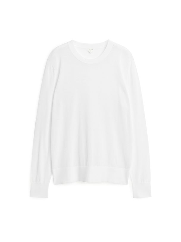 ARKET Fine-knit Cotton Blend Jumper White